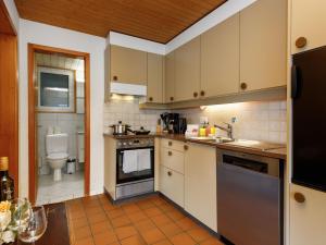 a kitchen with a sink and a toilet at Apartment Chalet Albi-2 by Interhome in Grindelwald