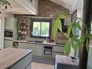 a kitchen with a sink and a counter top at Domaine Plan Bois in Ballaison +22 photos