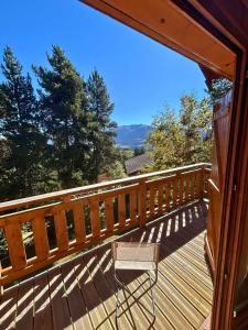 a view from the deck of a cabin at Chalet individuel 11 personnes in Font-Romeu