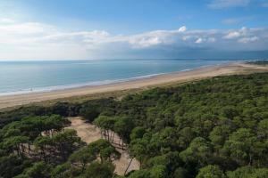 an aerial view of a beach and the ocean at Maisonnette proche centre ville et plage in Saint-Brevin-les-Pins