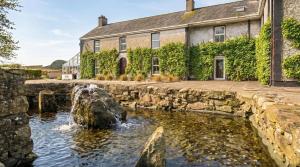 a water fountain in front of a building at Fitz of Inch - Entire Venue Rental in Stradbally