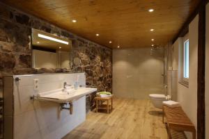 a bathroom with a sink and a toilet at Roserhof Gengenbach in Gengenbach +69 photos