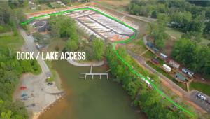 an overhead view of a lake access road with a map at Greystone - Cozy 2-bedroom Tiny Home in soothing Anderson SC on Lake Hartwell in Anderson