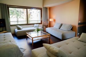 a living room with two couches and a coffee table at Gîte Le Cot en Vallée d'Ossau in Sainte-Colome +89 photos