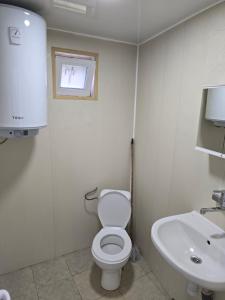 a bathroom with a toilet and a sink at Вила Стоянови in Yasen