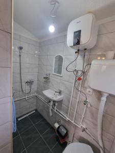 a bathroom with a toilet and a sink at Auto kamp Runolist in Rožaje