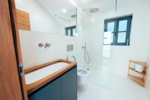 a bathroom with a tub and a shower at Villa Eva in Ajdovščina