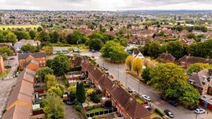 an aerial view of a city with a street at Self-Contained Studio Private Bathroom Sleeps 2 in Nottingham