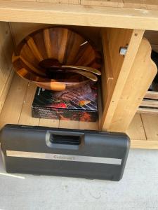 a drawer in a desk with a pizza oven at Chic East LA Retreat 2 bedroom-sleeps 6-Near DTLA-Car Rental Service on Property in East Los Angeles