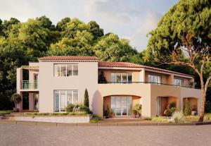 a rendering of a house with trees in the background at Versants - La Croix Valmer in La Croix-Valmer