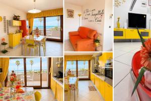 a collage of photos of a kitchen and living room at Sea Colors Apartment in Montesilvano