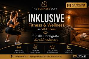 a flyer for a fitness and wellness gym with a woman at The Business Loft in Wolfsburg