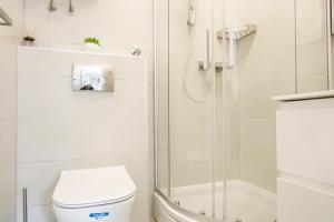 a bathroom with a shower and a toilet at Casa del Sole - Ugljan Island in Poljana +25 photos