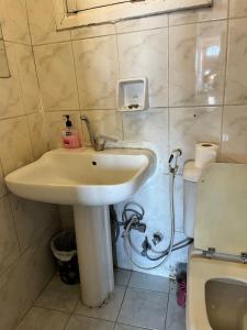 a bathroom with a sink and a toilet at Nile View Studio Aswan in Aswan