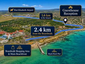 a map of the approximate location of the resort at Royal Palms Guest House in Port Elizabeth