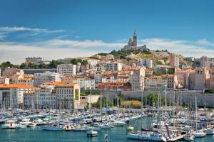 a bunch of boats are docked in a harbor at Studio la garrigue in Les-Pennes-Mirabeau