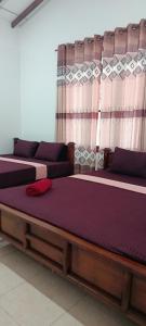 two beds sitting next to each other in a room at MSM Surf Camp in Arugam Bay