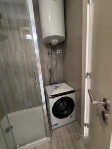 a washer and dryer in a small bathroom at AFIFE T1D Bouça Cabrita Residences in Afife +7 photos
