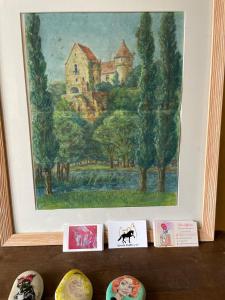 a painting of a painting of a house at Ecurie Piaffe & Cie in Lurais