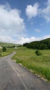 an empty road in the middle of a field at Autocamp Kotari in Plužine