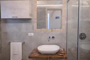a bathroom with a sink and a shower at Dimora Donizzetti in Martina Franca