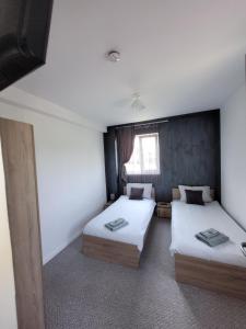 a room with two beds and a couch in it at Castle Csányi in Livezeni +64 photos