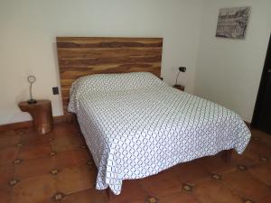 a bedroom with a bed with a blanket on it at Hotel Casa Capadose in Tlayacapan