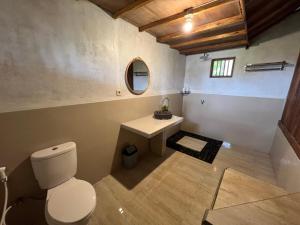 a bathroom with a toilet and a sink at Dopi Rinjani Homestay in Tetebatu +23 photos