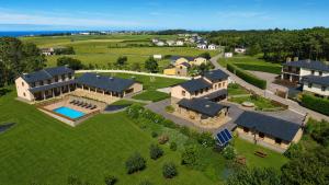 an aerial view of a large estate with a house at Apartamentos Navalin in Tapia de Casariego