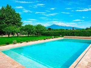 a swimming pool in a yard with trees and grass at Mas Guerite - Provence in Aubignan