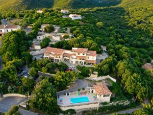 an aerial view of a house with a swimming pool at Residence Arinella in Farinole