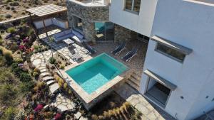 an aerial view of a house with a swimming pool at Kohili Private Villa in Karistos