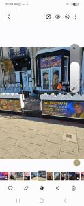 a picture of a kiosk with avertisement at the seaview lodge in Blackpool
