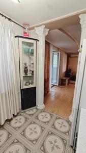 a room with a refrigerator with columns in it at Spacious apartment on Otakar Yarosh in Kharkiv +5 photos