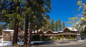 a large house with trees in front of it at Gondola Lodge with Free Beach Voucher in South Lake Tahoe