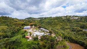 an aerial view of a house on a hill at Hotel Vista Alegre in Barranquitas
