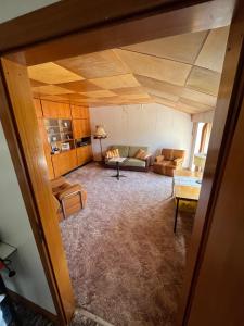 an overhead view of a living room with a ceiling at Pure Nostalgie am Scharmützelsee in Wendisch Rietz