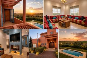 a collage of pictures of a house at Family fun farm - Évasion Nature - piscine et ferme in Berrechid