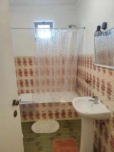 a bathroom with a shower and a sink at Retiro da Charneca in Fazendas de Almeirim +1 photo