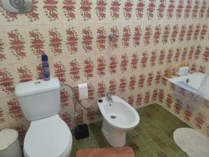 a bathroom with a toilet and a sink at Retiro da Charneca in Fazendas de Almeirim