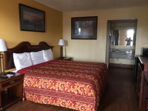 Habitación de hotel con cama y TV en Diamond Inn Motel, en Jackson
