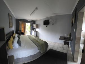 a bedroom with a large bed and a desk at Witteberg in Krugersdorp +40 photos