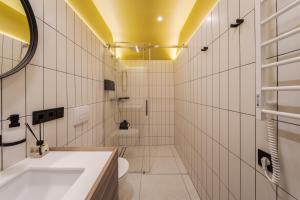 a bathroom with a sink and a toilet at Krasnyk Resort in Verkhovyna +146 photos
