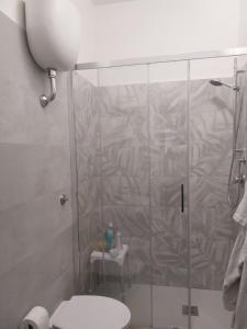 a bathroom with a shower with a toilet and a sink at Casa Patrizia in Velletri