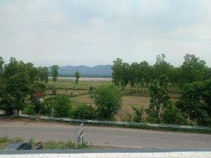 Blick auf eine Straße und ein Feld mit Bäumen in der Unterkunft Rana Complex in Nādaun