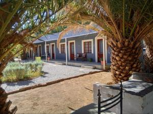 a house with a palm tree in front of it at Die Blou Nartjie in Calvinia