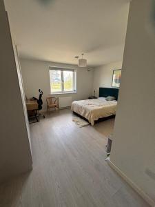 a bedroom with a bed and a desk in it at En-suite Double Bedroom Adamstown in Lucan