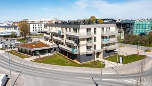 an apartment building in a city with a street at A1 Stuudiod in Rakvere