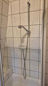 a shower in a bathroom with a tub at Ferienhaus am Edersee in Vöhl +29 photos
