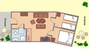 a floor plan of a house at Ferienhaus Karger in Sagard